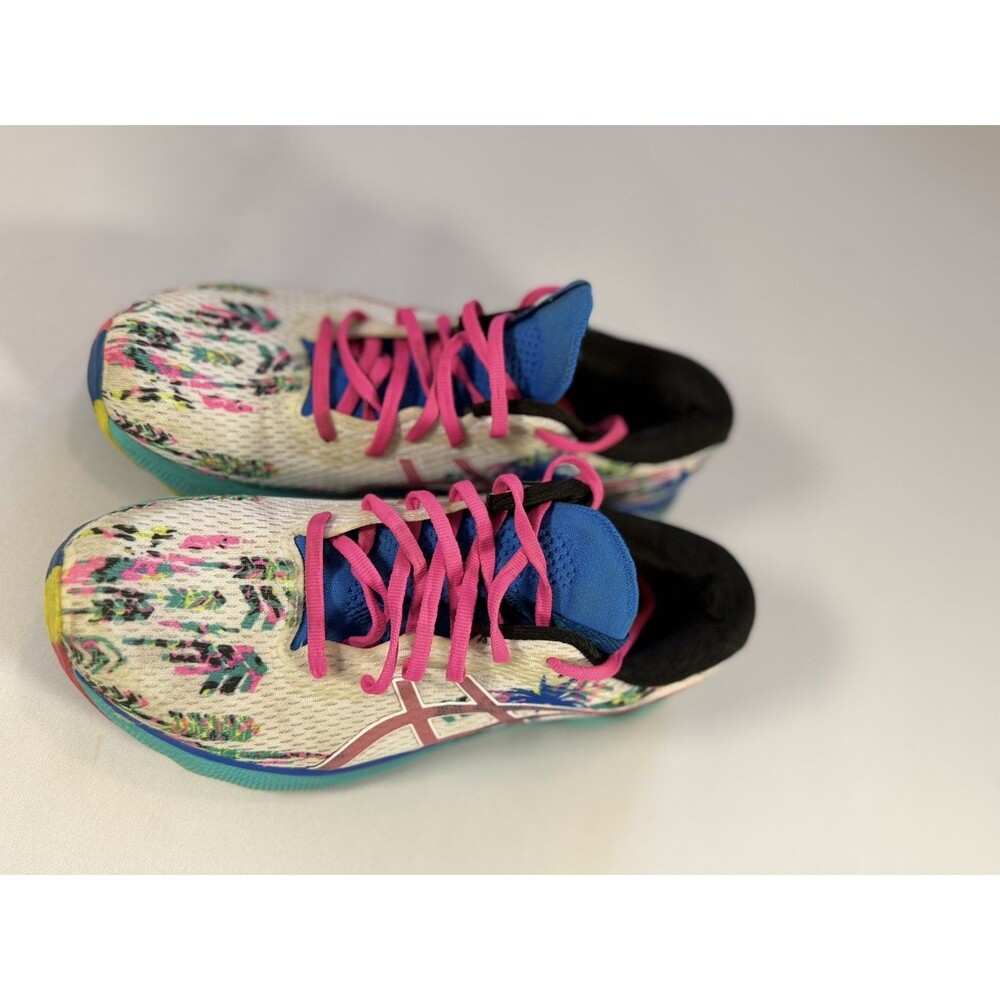 Asics Gel Nimbus 24 Womens Sz 8.5 M Tropical White Pink Running Sneakers Shoes - Picture 8 of 15